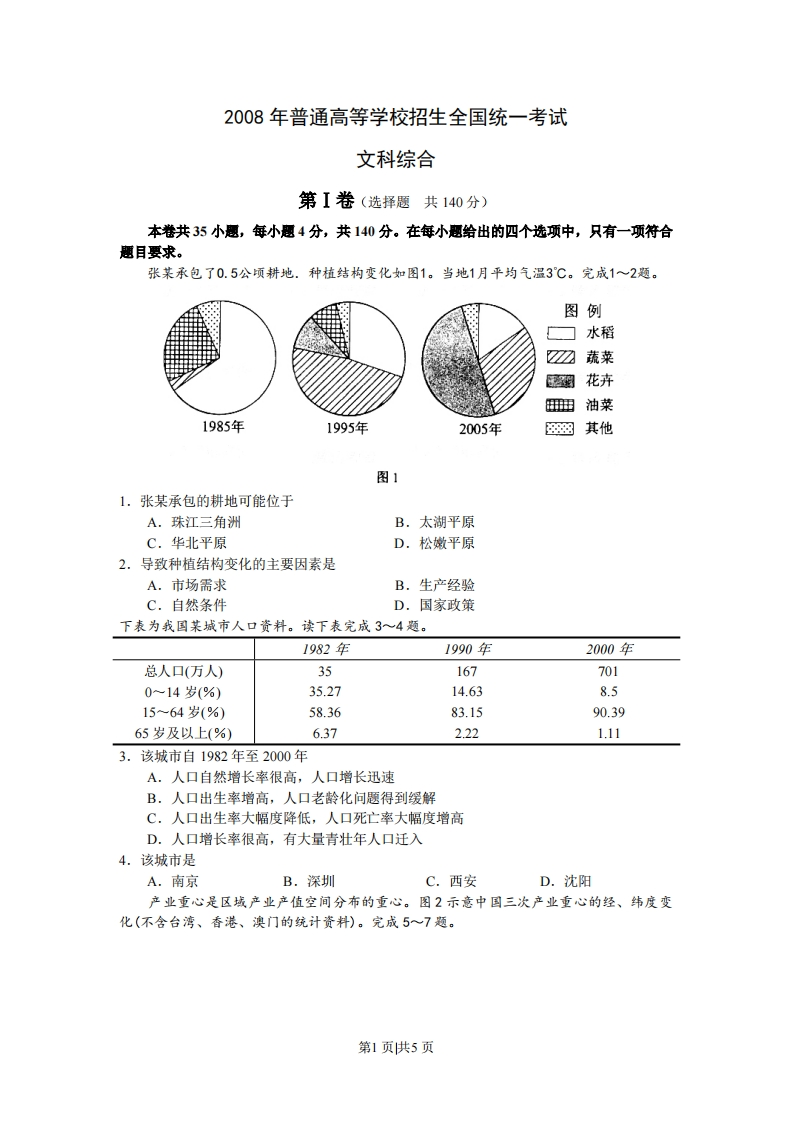 2008年高考地理试卷（浙江）（解析卷）-初高中资料试题文库