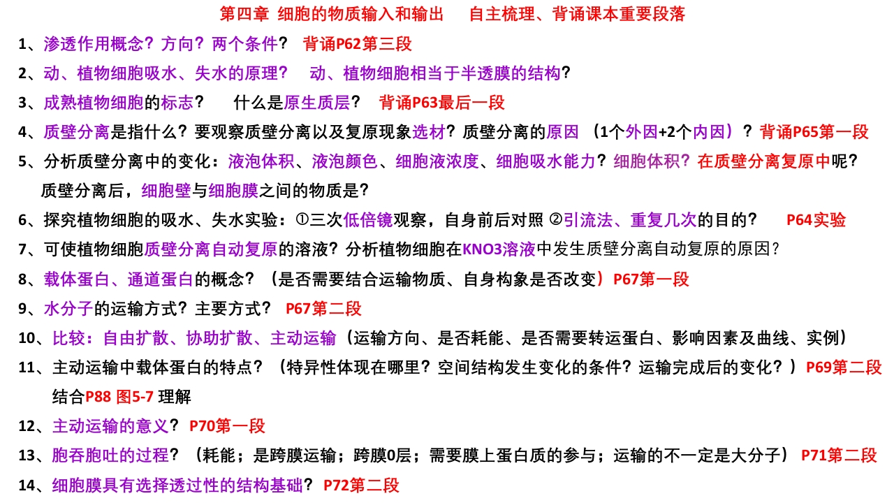 精讲07物质运输-一轮通关备战2024年高考生物一轮复习全方位精讲课件（新教材新高考）