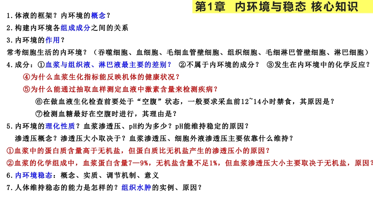 精讲22内环境与稳态-一轮通关备战2024年高考生物一轮复习全方位精讲课件（新教材新高考）