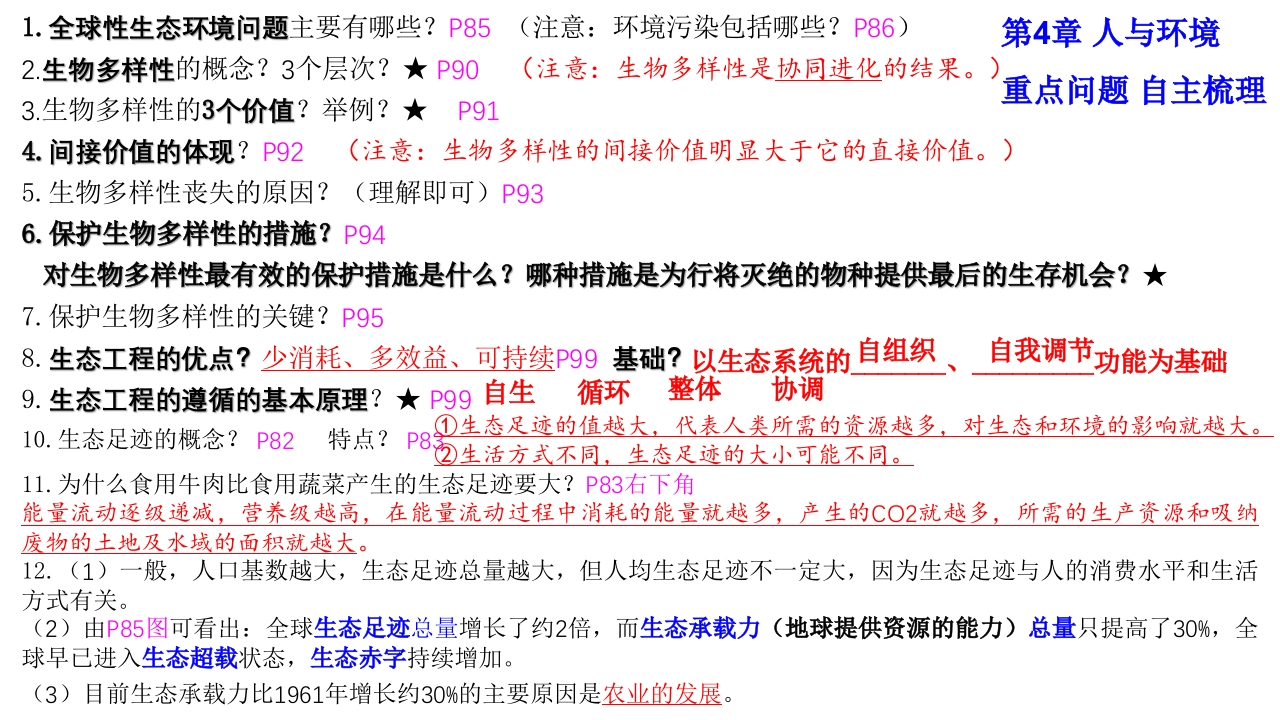 精讲31人与环境-一轮通关备战2024年高考生物一轮复习全方位精讲课件（新教材新高考）